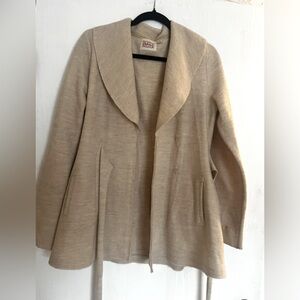 Anthropologie Rosie Niera Wool sweater/jacket with pockets and tie.